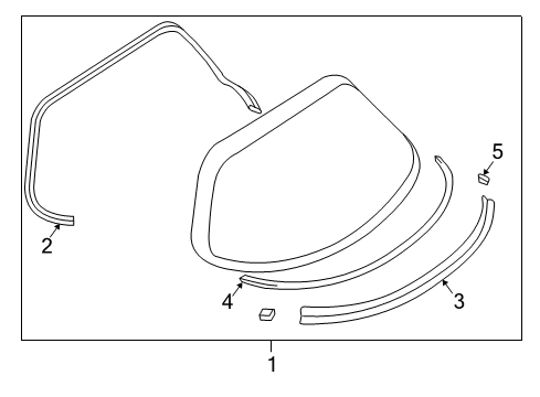 2004 Mazda RX-8 Glass & Hardware - Back Glass Diagram