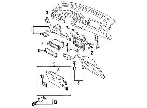1995 Mazda Protege Instrument Panel Diagram 2
