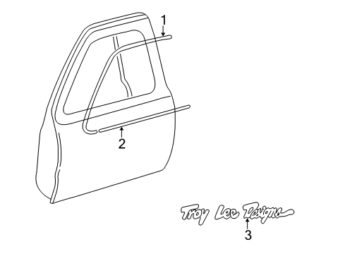 2002 Mazda B3000 Exterior Trim - Front Door Diagram
