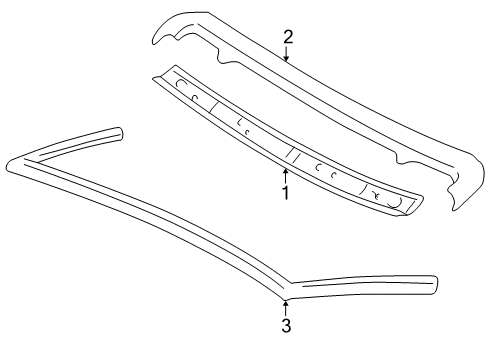 2000 Mazda Miata Windshield Header & Components Diagram