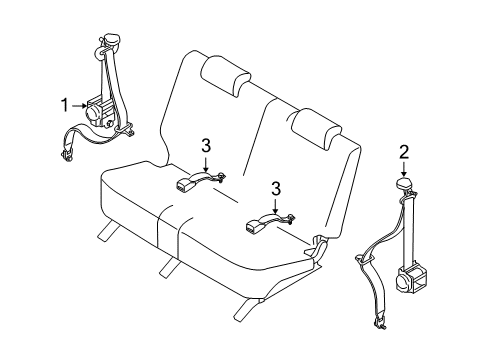 2007 Mazda CX-9 Third Row Seat Belts Diagram