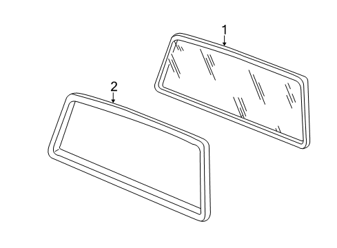 1998 Mazda B4000 Glass & Hardware - Back Glass Diagram
