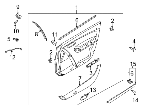 2007 Mazda CX-9 Interior Trim - Front Door Diagram