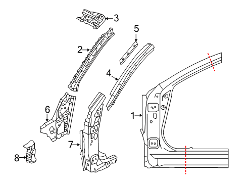 2014 Mazda 3 Hinge Pillar