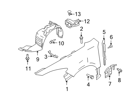 2012 Mazda 6 Fender & Components Diagram