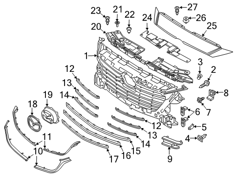 2018 Mazda 3 Grille & Components Diagram