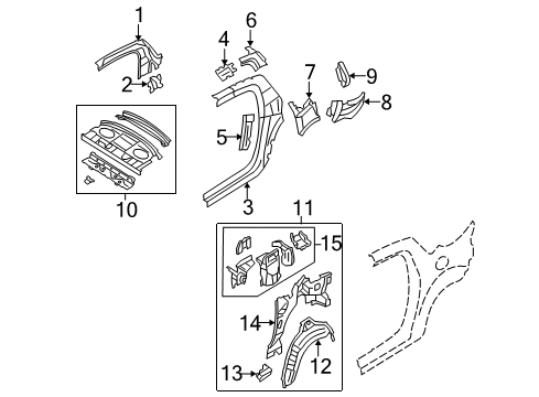 2004 Mazda RX-8 Inner Structure - Quarter Panel