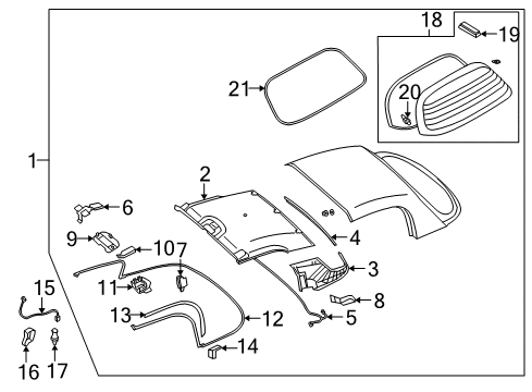 2007 Mazda MX-5 Miata Top & Components Diagram 2