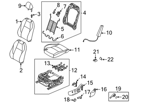 2024 Mazda CX-30 Driver Seat Components Diagram