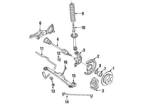 1989 Mazda RX-7 Rear Brakes Diagram