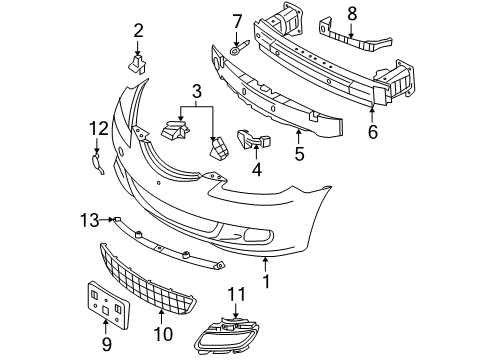 2006 Mazda 3 Bumper & Components - Front Diagram