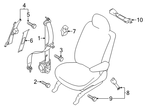 2012 Mazda 5 Front Seat Belts Diagram