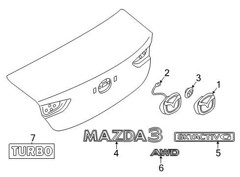 2025 Mazda 3 Exterior Trim - Trunk Diagram