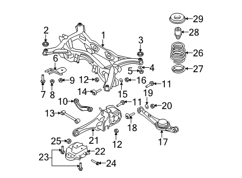 2009 Mazda CX-9 Rear Suspension Components Diagram