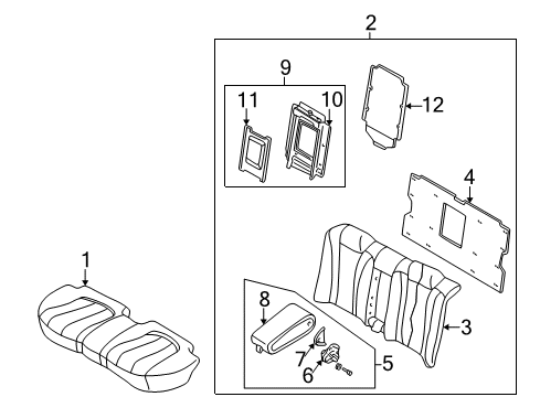 1999 Mazda Millenia Rear Seat Components Diagram