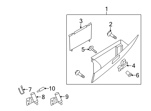 2008 Mazda CX-9 Glove Box Diagram