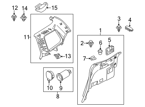 2012 Mazda 5 Interior Trim - Quarter Panels Diagram