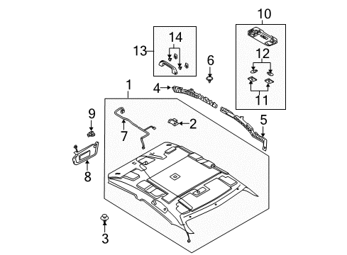 2004 Mazda 6 Interior Trim - Roof Diagram 2