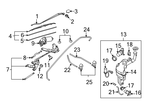 2007 Mazda 5 Wiper & Washer Components Diagram 2