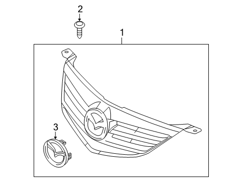 2005 Mazda 3 Grille & Components Diagram 2