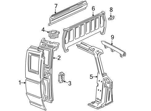 2004 Mazda B2300 Back Panel Diagram for ZZM1-53-661