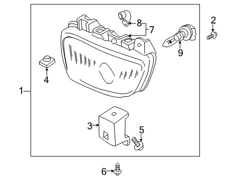 2000 Mazda MPV Bulbs Diagram