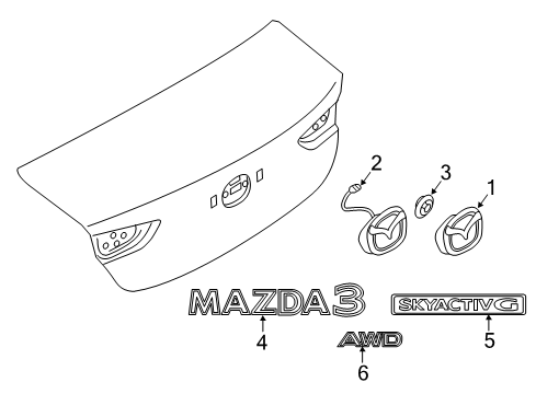 2019 Mazda 3 Exterior Trim - Trunk Diagram 2