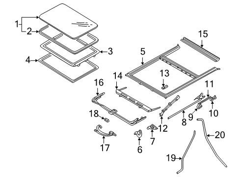2000 Mazda MPV Sunroof Diagram