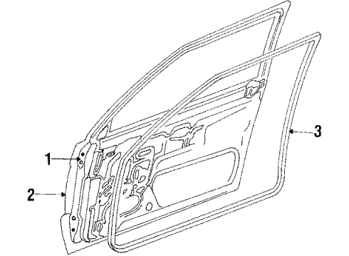 1987 Mazda 323 Door & Components Diagram