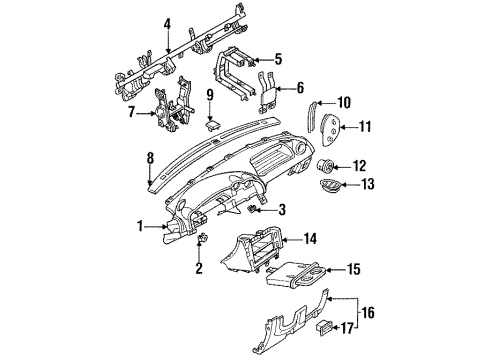 1995 Mazda MX-3 Instrument Panel Diagram