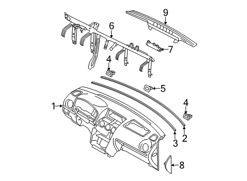 2004 Mazda 6 Instrument Panel Diagram