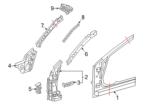 2018 Mazda 6 Hinge Pillar