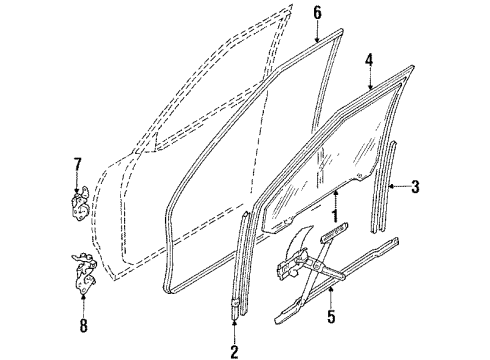 1985 Mazda GLC Glass - Door Diagram