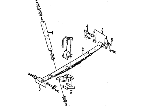 1987 Mazda B2000 Rear Suspension Components Diagram