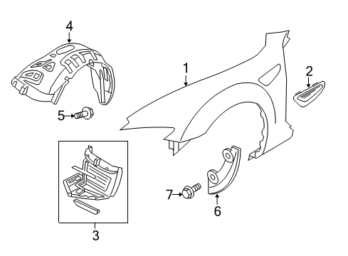 2009 Mazda RX-8 Fender Diagram for FFY2-52-200