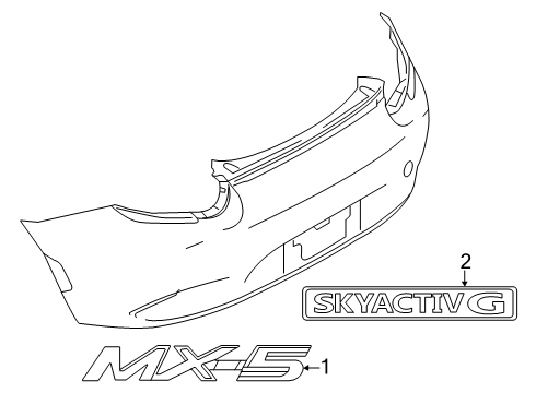 2024 Mazda MX-5 Miata Exterior Trim - Rear Bumper Diagram