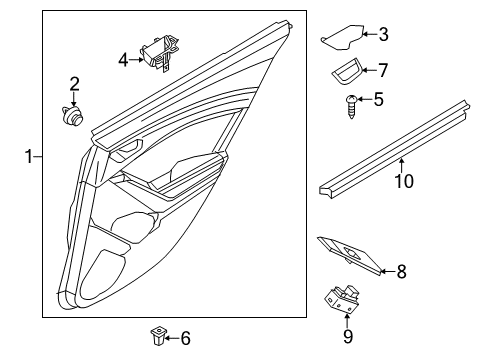 2015 Mazda 3 Interior Trim - Rear Door Diagram