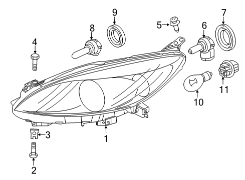 2012 Mazda 5 Headlamps Diagram