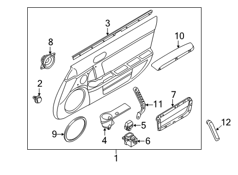 2011 Mazda MX-5 Miata Interior Trim - Door Diagram