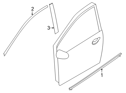 2011 Mazda 2 Exterior Trim - Front Door Diagram