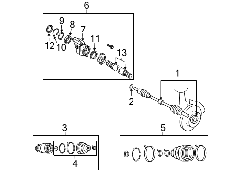2010 Mazda CX-9 Drive Axles - Front Diagram