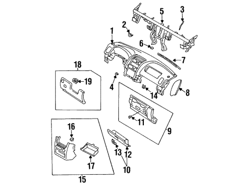 1997 Mazda MPV Instrument Panel Diagram