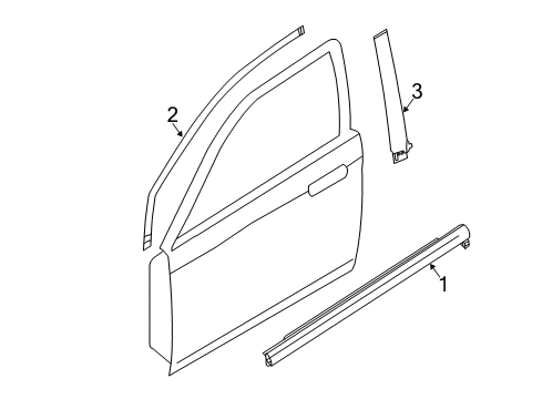 2012 Mazda 5 Exterior Trim - Front Door Diagram