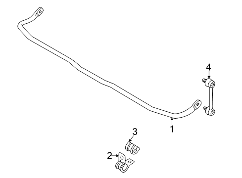2000 Mazda Protege Stabilizer Bar & Components Diagram