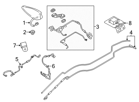 2019 Mazda CX-3 Antenna Cable Diagram for DH1E-66-F50
