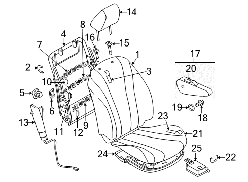 2012 Mazda 5 Passenger Seat Components Diagram