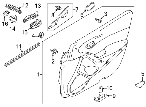 2017 Mazda 6 Interior Trim - Front Door Diagram