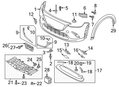 2016 Mazda CX-3 Bumper & Components - Front Diagram