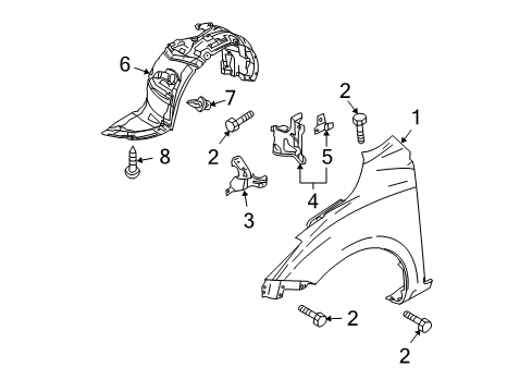 2011 Mazda 3 Fender & Components Diagram