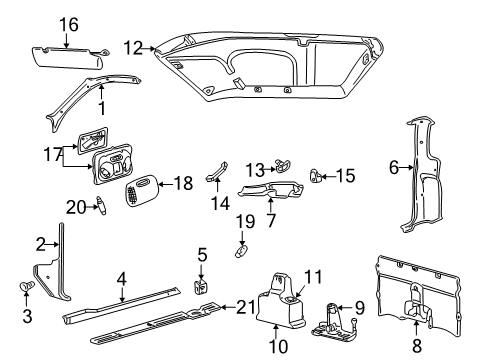 2001 Mazda B3000 Interior Trim - Cab Diagram 2